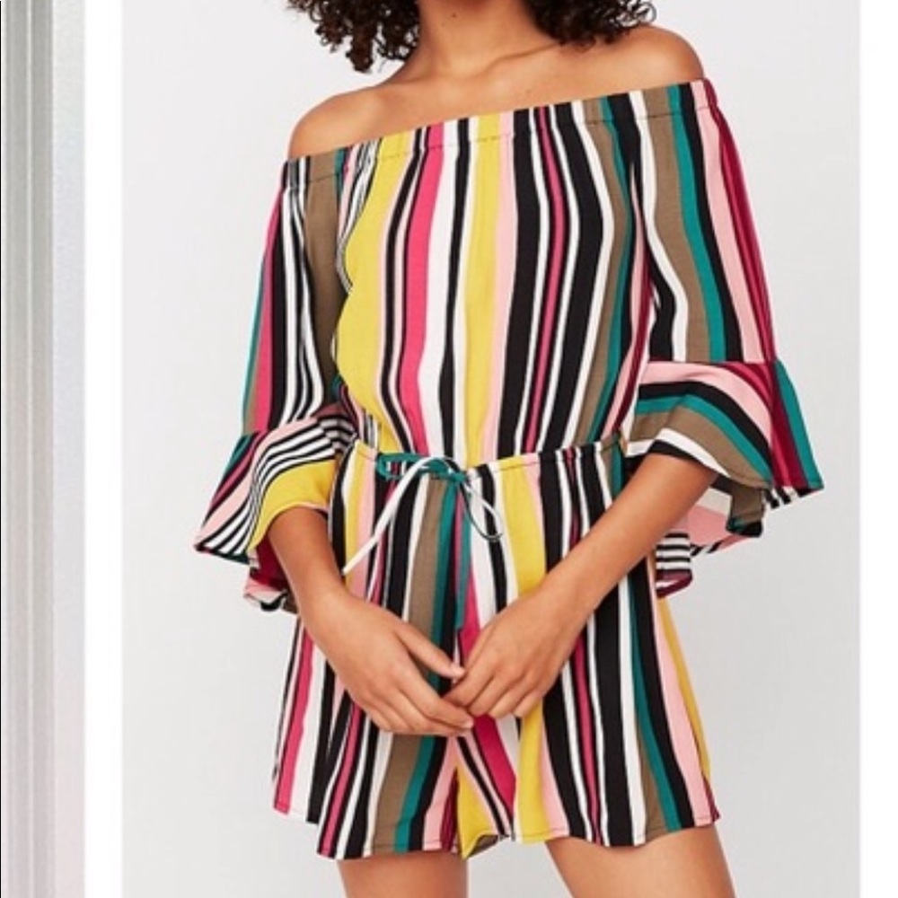 Express multicolor striped romper